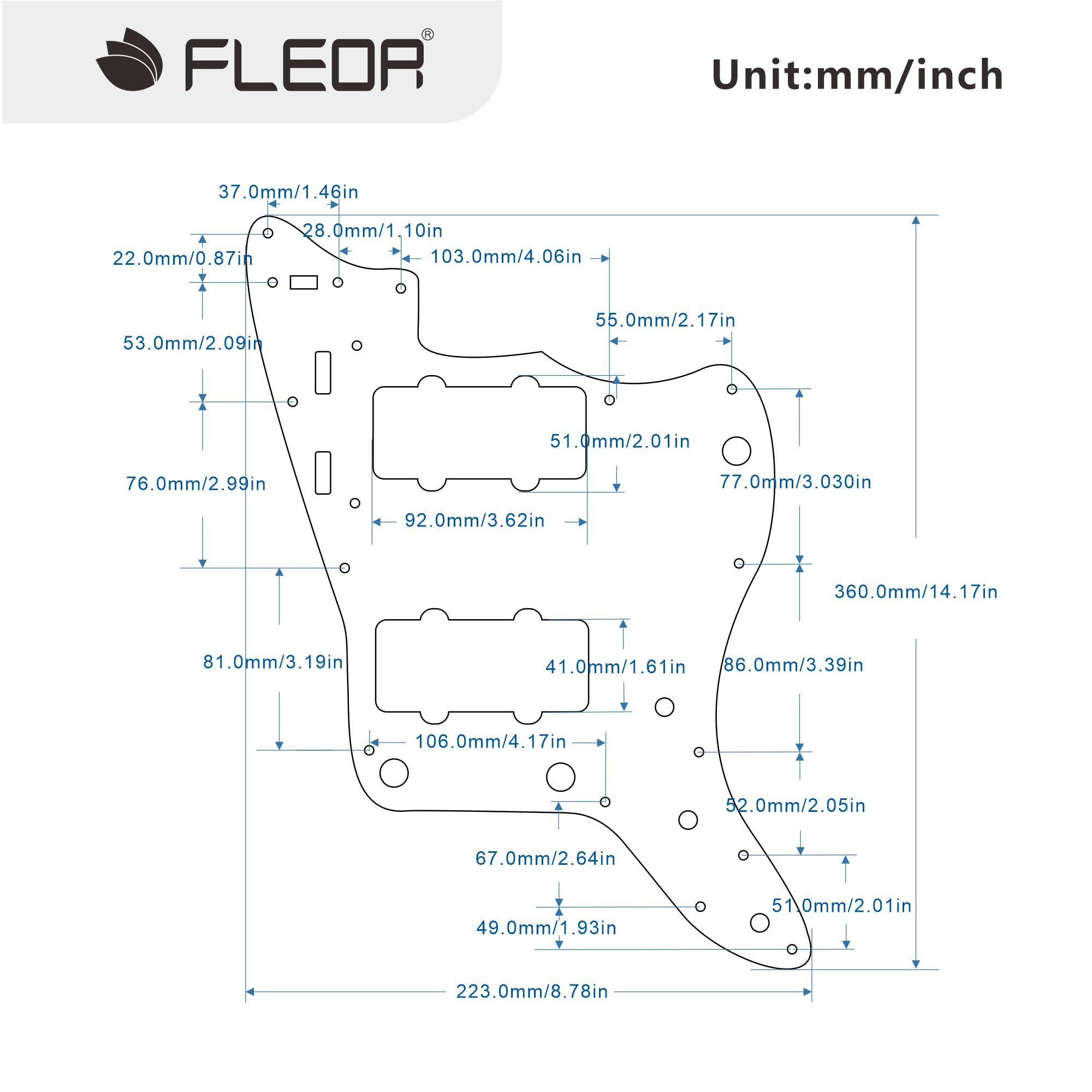 FLEOR Guitar Parts 13-Hole Pickguard Scratch Plate Fit American Made Vintage FD JM Style 65 / 60s Guitar,4-Ply Red Tortoise Shell - Image 2
