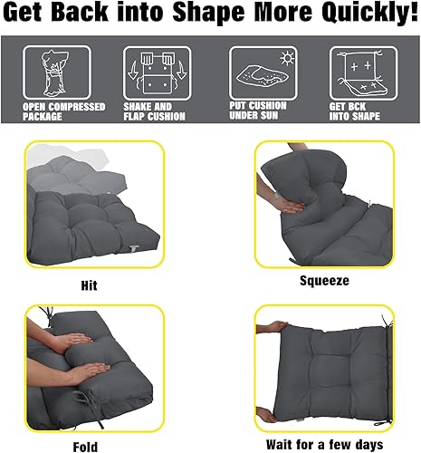 Miniatura 4 de Kunste Adironack - Juego de 4 cojines de repuesto para muebles de interior y exterior, color gris