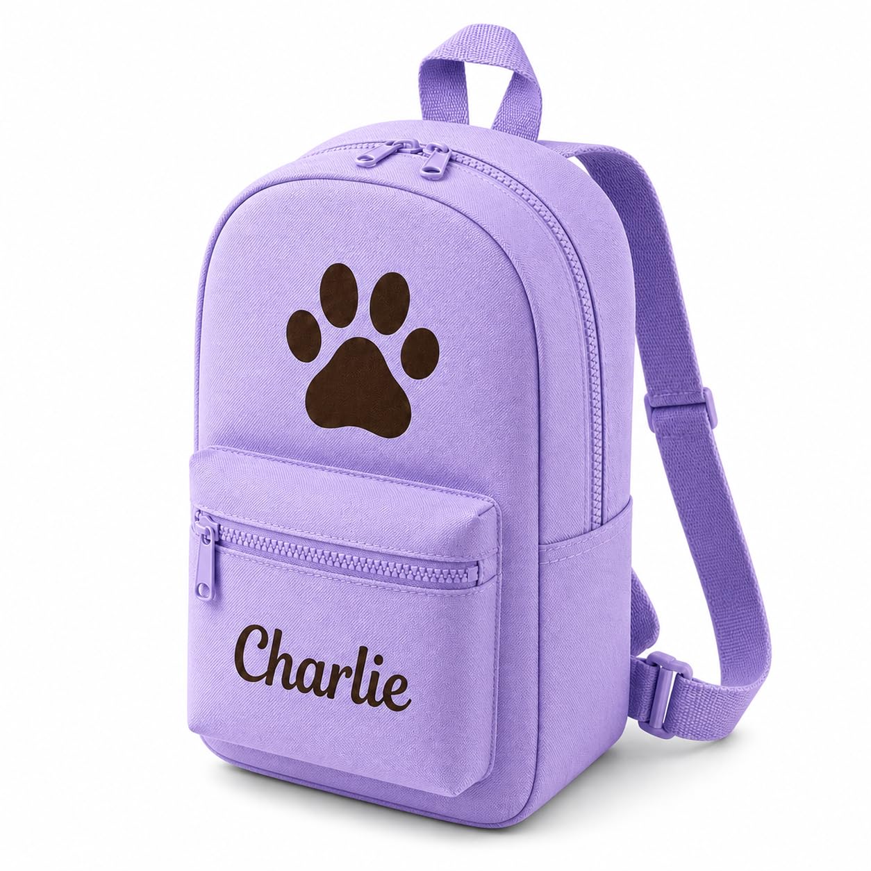 Hoolaroo Personalised Dog Bag Dog Walking Rucksack Doggy Daycare Backpack 35x23cm – Custom Name Pet Travel Organiser for Walks, Daycare, Hikes – Lightweight, Durable & Water-Resistant, Lilac