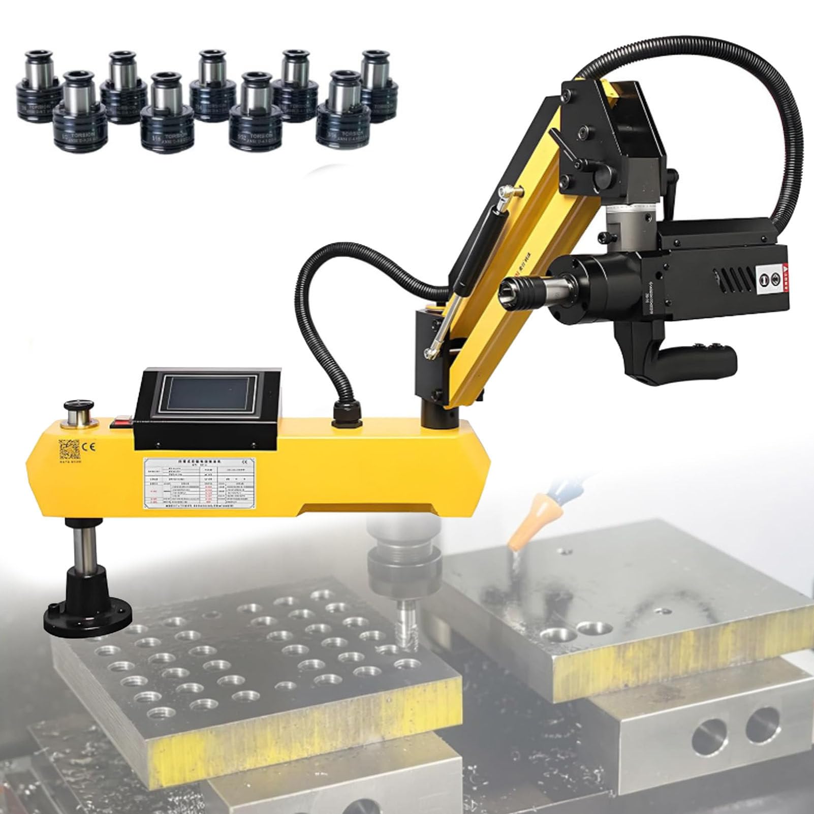 Maschiatrice elettrica, Braccio di maschiatura Elettrico, Braccio di maschiatura Flessibile, maschiatrice pneumatica Universale multidirezionale, unità combinata Foratura-maschiatura M3-M20