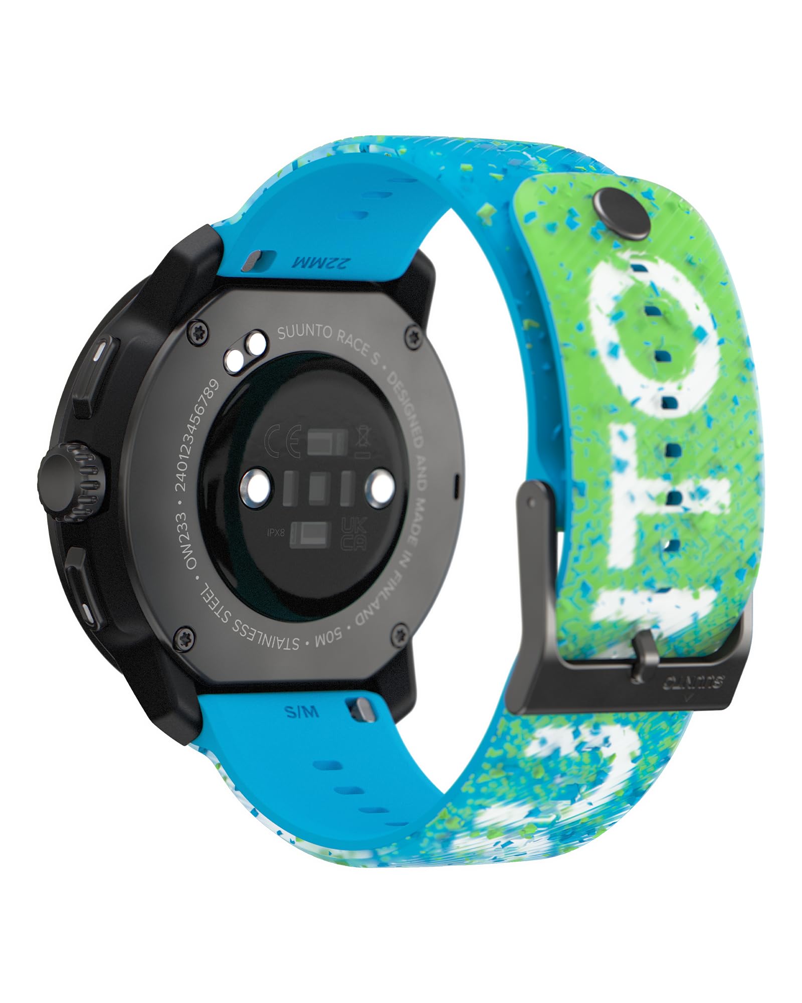 SUUNTO 22 ATH6 Bracelet de Montres en Silicone S+M, Compatible avec SUUNTO Ocean, Vertical, Race, Race S, 9 Peak Pro, 9 Peak et 5 Peak, Conçu pour Tous Les Sports (Extérieur), 22mm