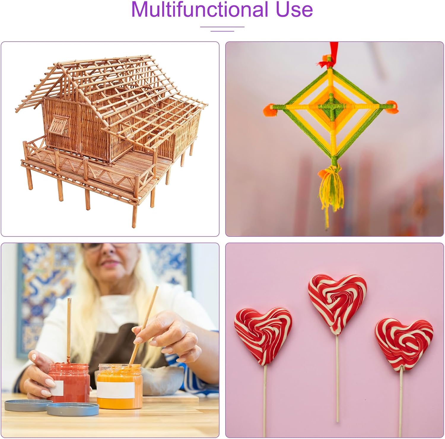 DMiotech 50 Pack 3/8" x 36" Wooden Dowel Rods Unfinished Natural Sticks Wood Craft Sticks for Home Decor Projects and Making DIY Craft,Wood Color