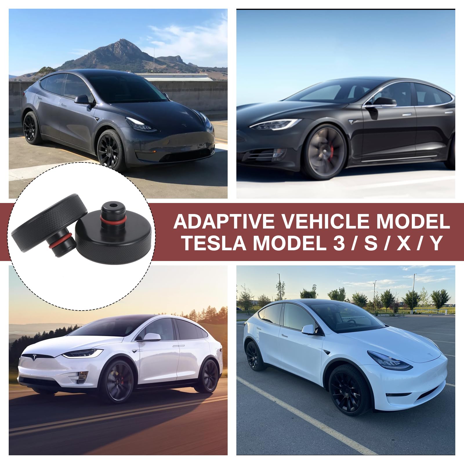 Tesla Jack Pad per Model 3/Y/S/X - Supporto in Gomma per Sollevatori da Pavimento - Protegge Batteria e Telaio