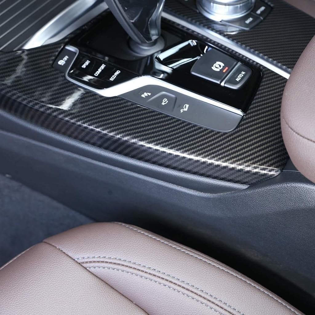 Compatible with BMW X3 X4 G01 G02 2018-2020 Car Center Console Gear Shift Decoration Panel Cover Trim ABS Plastic Stickers Accessories Carbon Fiber Black
