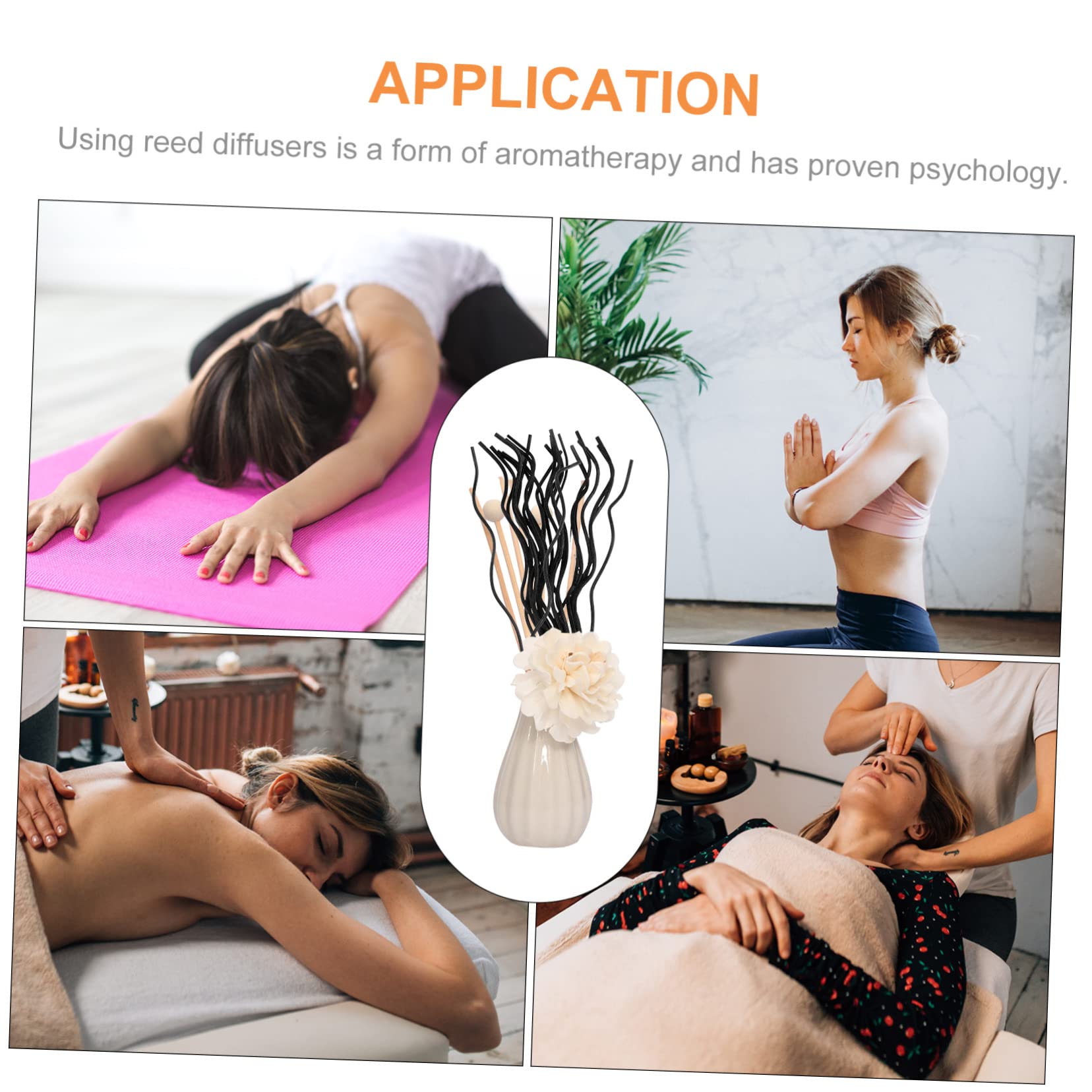 MAGICLULU 120stücke Rattan Diffuser Sticks Für Ätherische Öle Schwarze Duftstäbchen Für Zuhause Büro Und Spa Für Duftöle Leicht Zu Ersetzen Verwenden