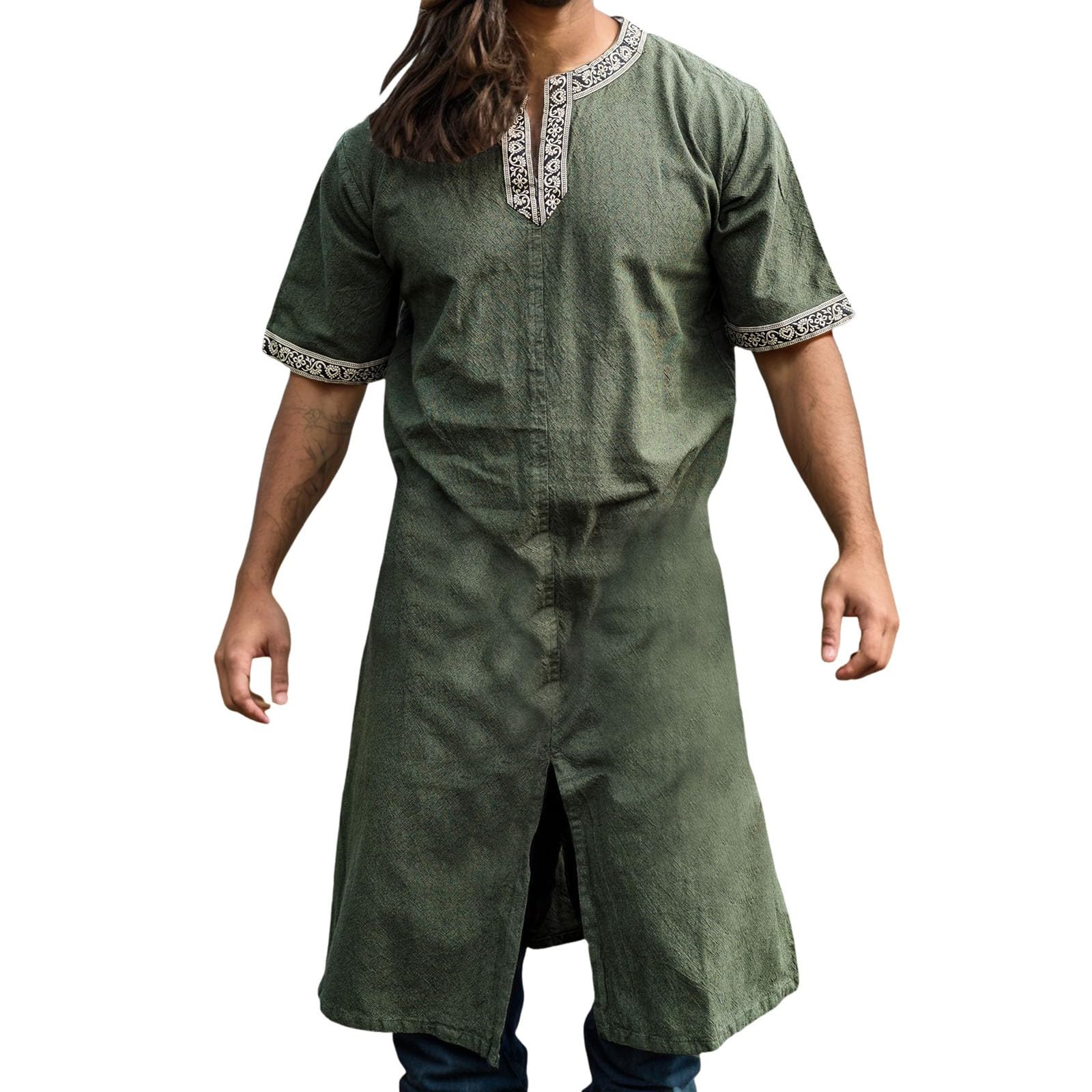 Tunique viking médiévale pour homme en coton léger - 5
