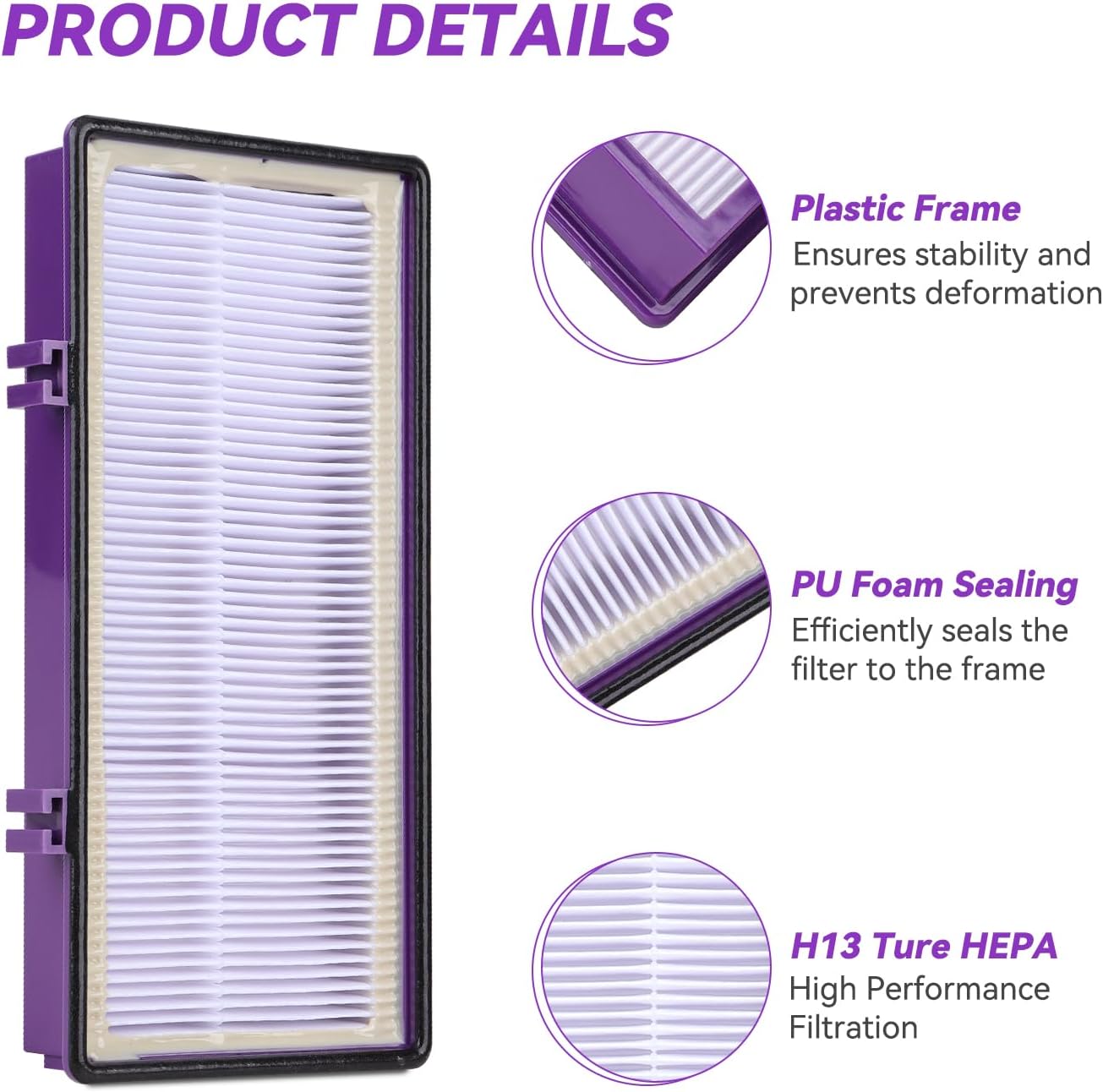 HAPF300AP Filter Compatible with Holmes AER1 HAPF300AP-U4 and Bionaire Air Filters, Replacement Parts # HAPF300AH-U4R, HAP242-NUC - 3 HEPA + 9 Carbon Booster Filters(Purple)
