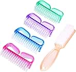 Handle Grip Nail Brush, Hand Fingernail Scrub Cleaning Brushes for Toes and Nails Cleaner, Pedicure Scrubbing tool kit for Men and Women 5 Pack (Multicolor)