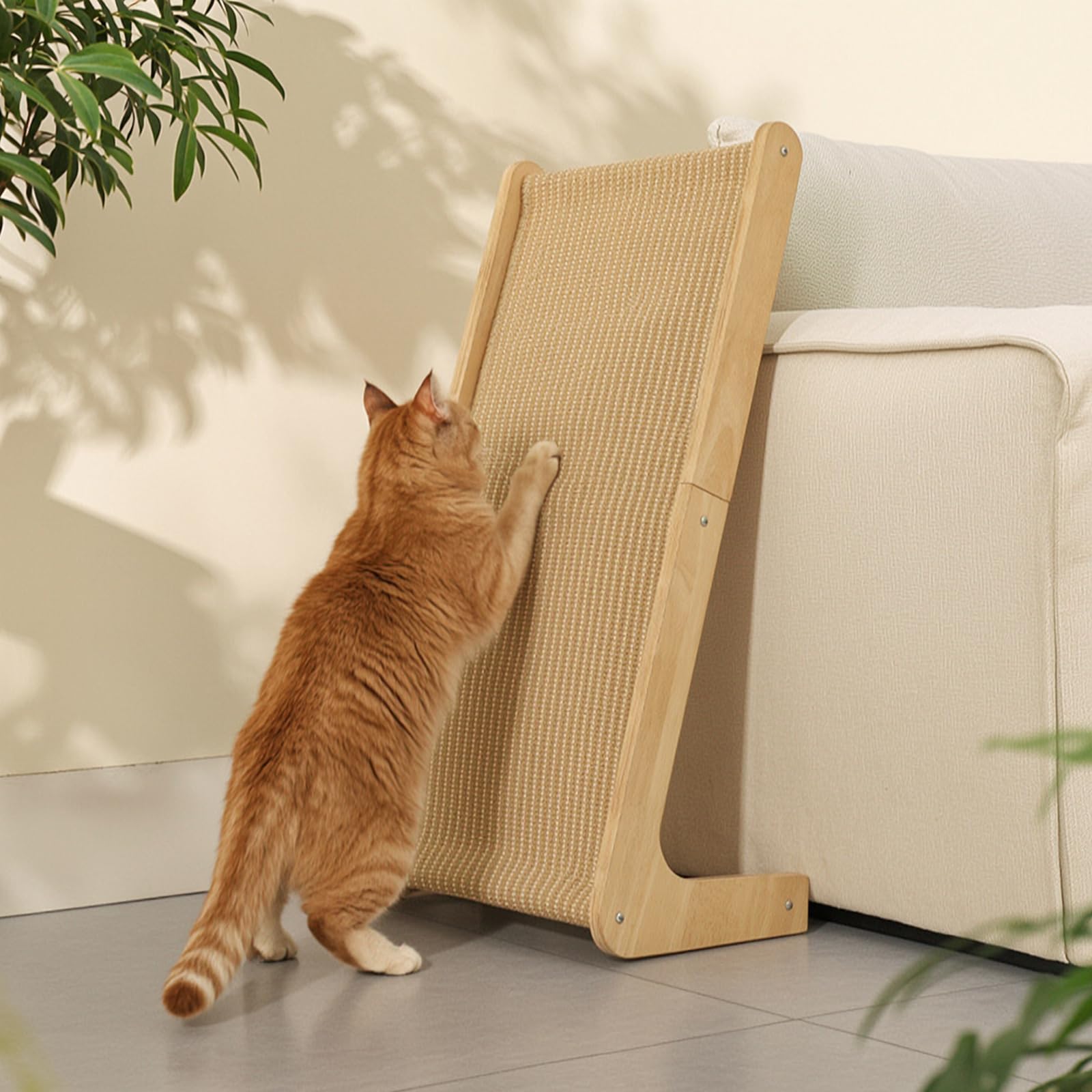 L-Shaped Cat Scratcher, 72cm Large Scratching Board for Indoor Cats