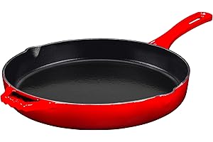 Bruntmor 12 Inch Cast Iron Skillet for Glass Top Stoves