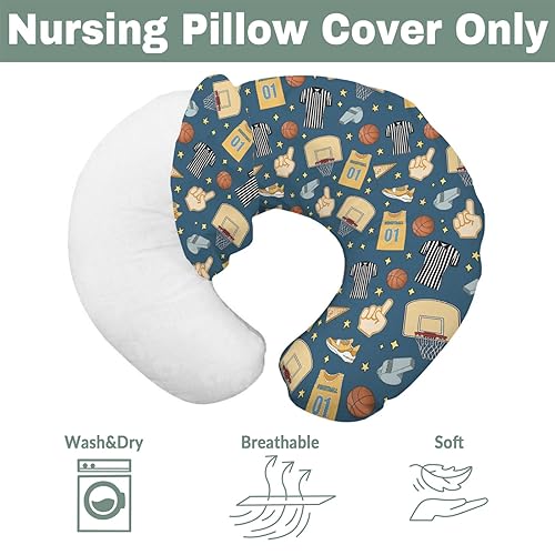 Miniatura 7 de Fundas de almohada de lactancia para niños y niñas, para fanáticos de los balones de baloncesto y estrellas, fundas de almohada para lactancia