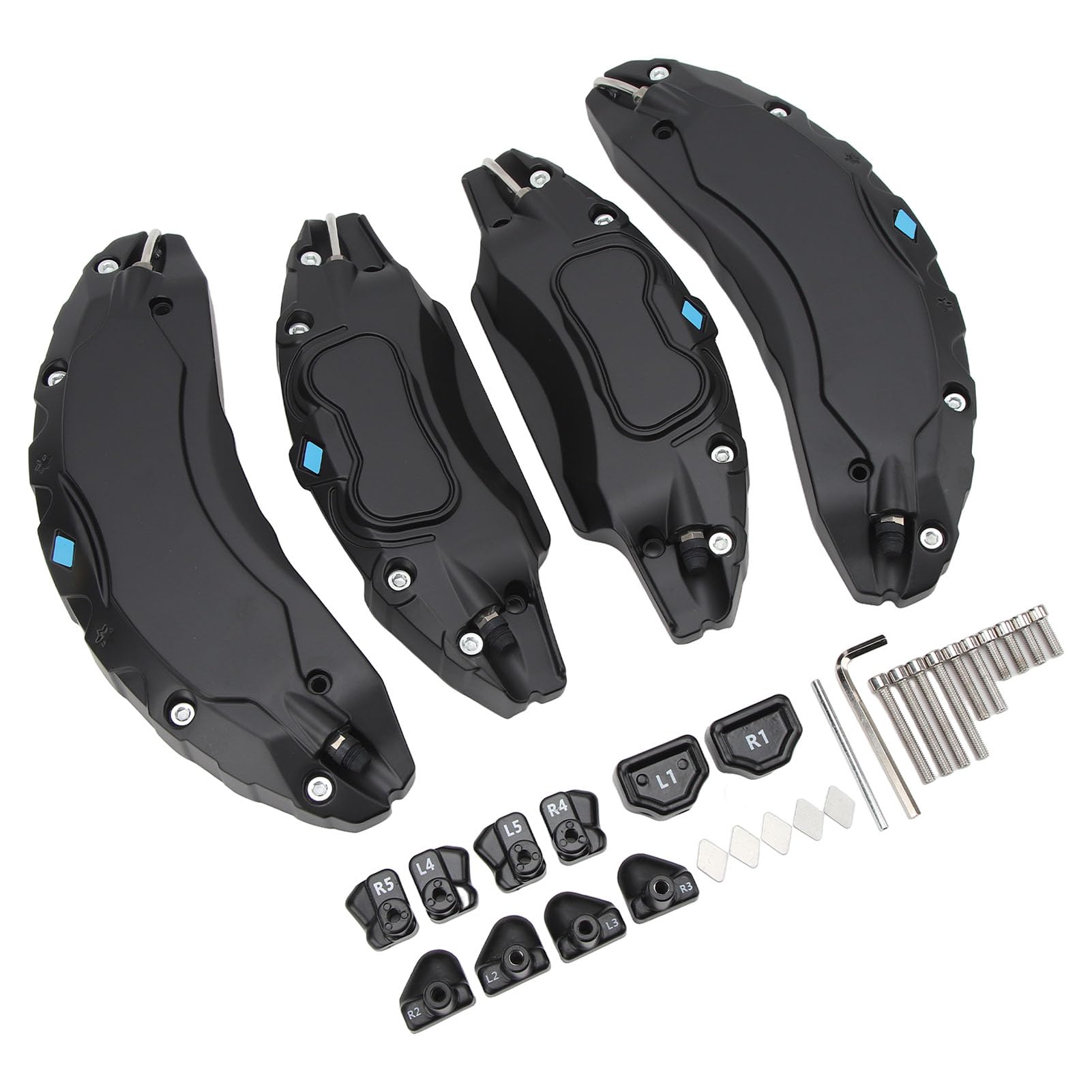 AMONIDA Osłony Zacisków ze Stopu Aluminium 18 Cali 19 Cali Stylowa Osłona Hamulca Pasuje do Modelu 3 2017-2023 4 szt. (BLACK)