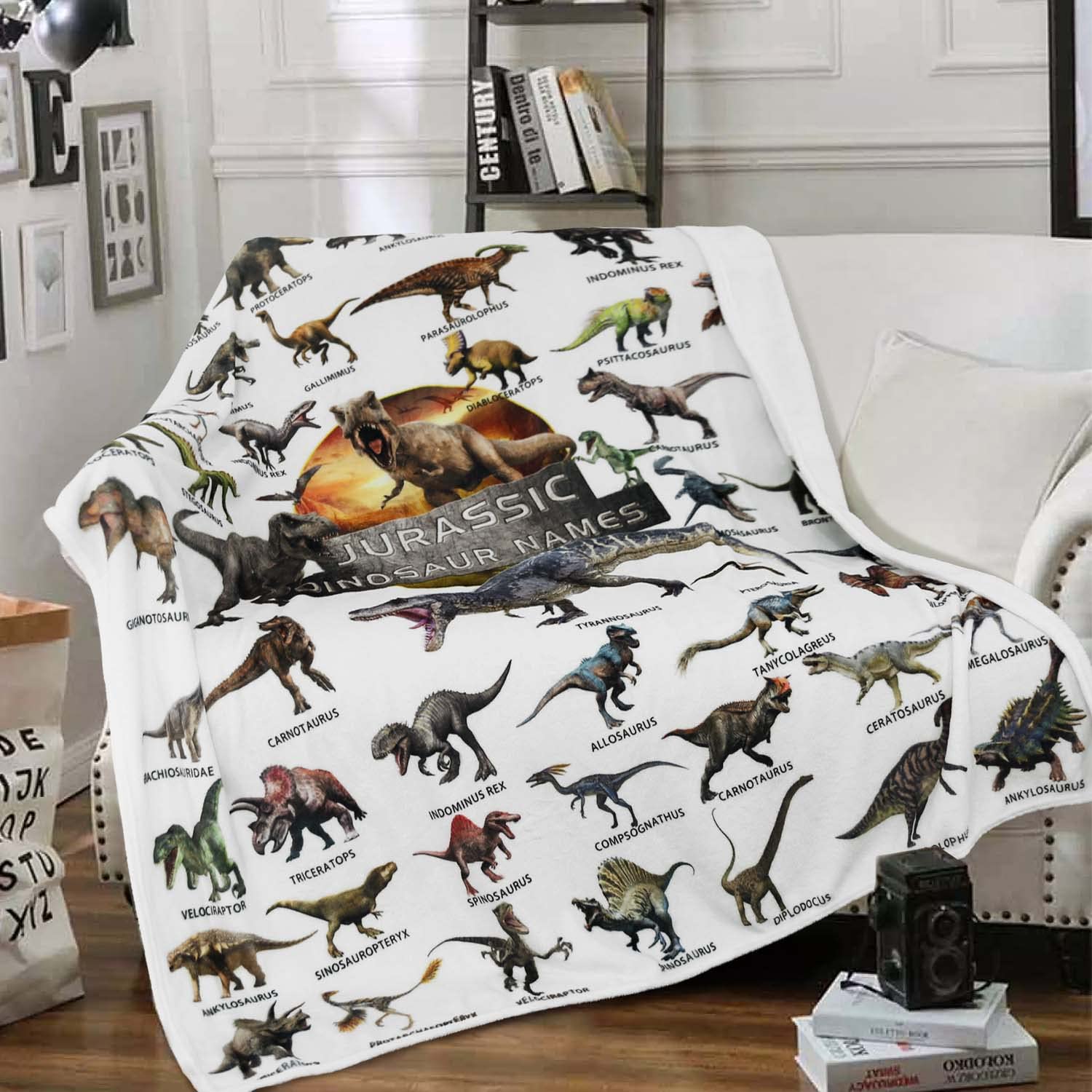 Buy Dinosaur Blanket for Boys Jurassic Dino World Park Throw Dinosaur