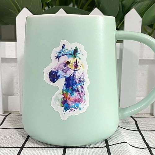 Miniatura 6 de AOWDIAO Paquete de 100 calcomanías de caballo, calcomanías de vinilo impermeables para botella de agua, laptop, recuerdos de fiesta de caballos y