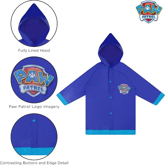 Nickelodeon Kids Umbrella and Raincoat Set, SpongeBob and Paw Patrol, Lightweight Rain Gear for Boys and Girls