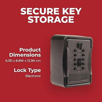 Kidde AccessPoint 001267 KeySafe Pro Multiple Key, Pushbutton, with Cover, Black