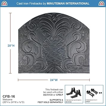Minuteman International Welcome Cast Iron Fireback