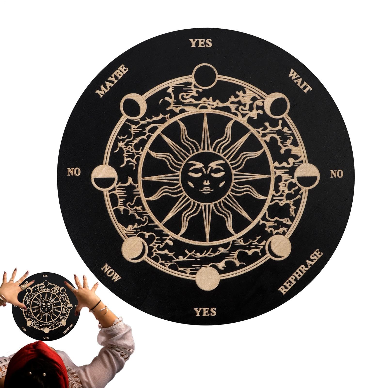 Pendulum Mat, Dowsing Divination Metaphysical Message Board, witchcrafts Wiccan Altar Supplies Kit, Dowsing Pendulum Kit witchcrafts Wiccan Altar Supplies Spiritual Power For Divination Meditation