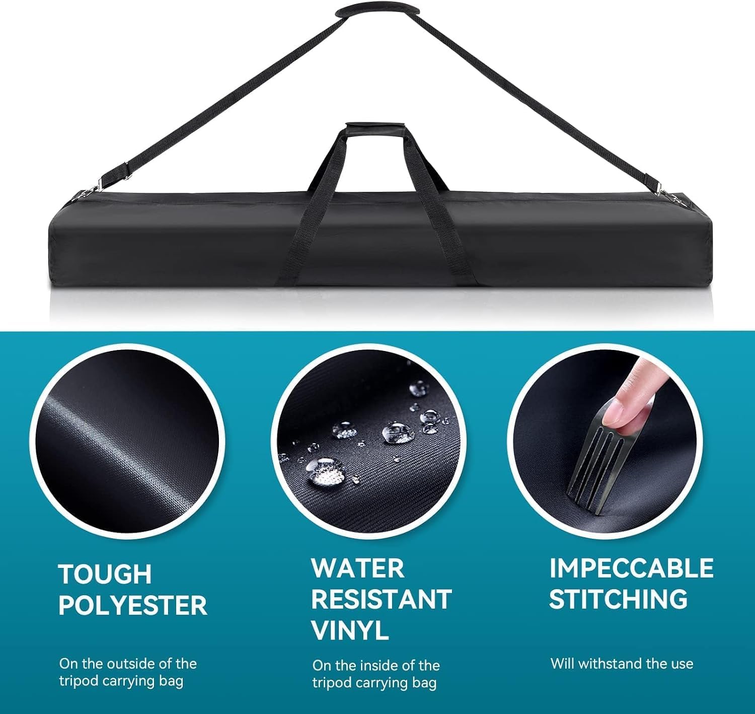 EMART Borsa per Treppiede, 120 cm Custodia per Treppiede Borsa | Tracolla Regolabile, Maniglia Resistente e Doppia , Adatto a Cernierastativi luci, Aste per Microfoni