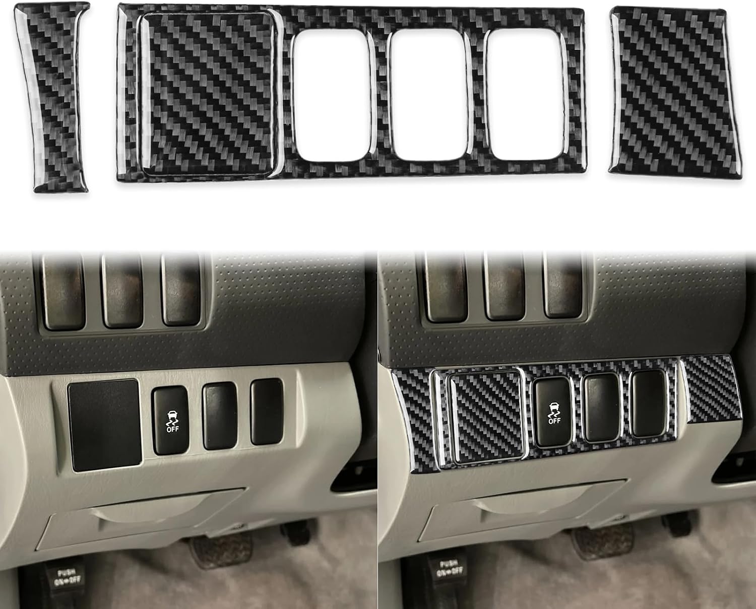 Auto Door Speaker Ring Panel Sticker Cover Compatible with Toyota Tacoma 2005 2006 2007 2008 2009 2010 2011 2012 2013 2014 2015 Interior Trim Decal Accessories Real Carbon Fiber Black
