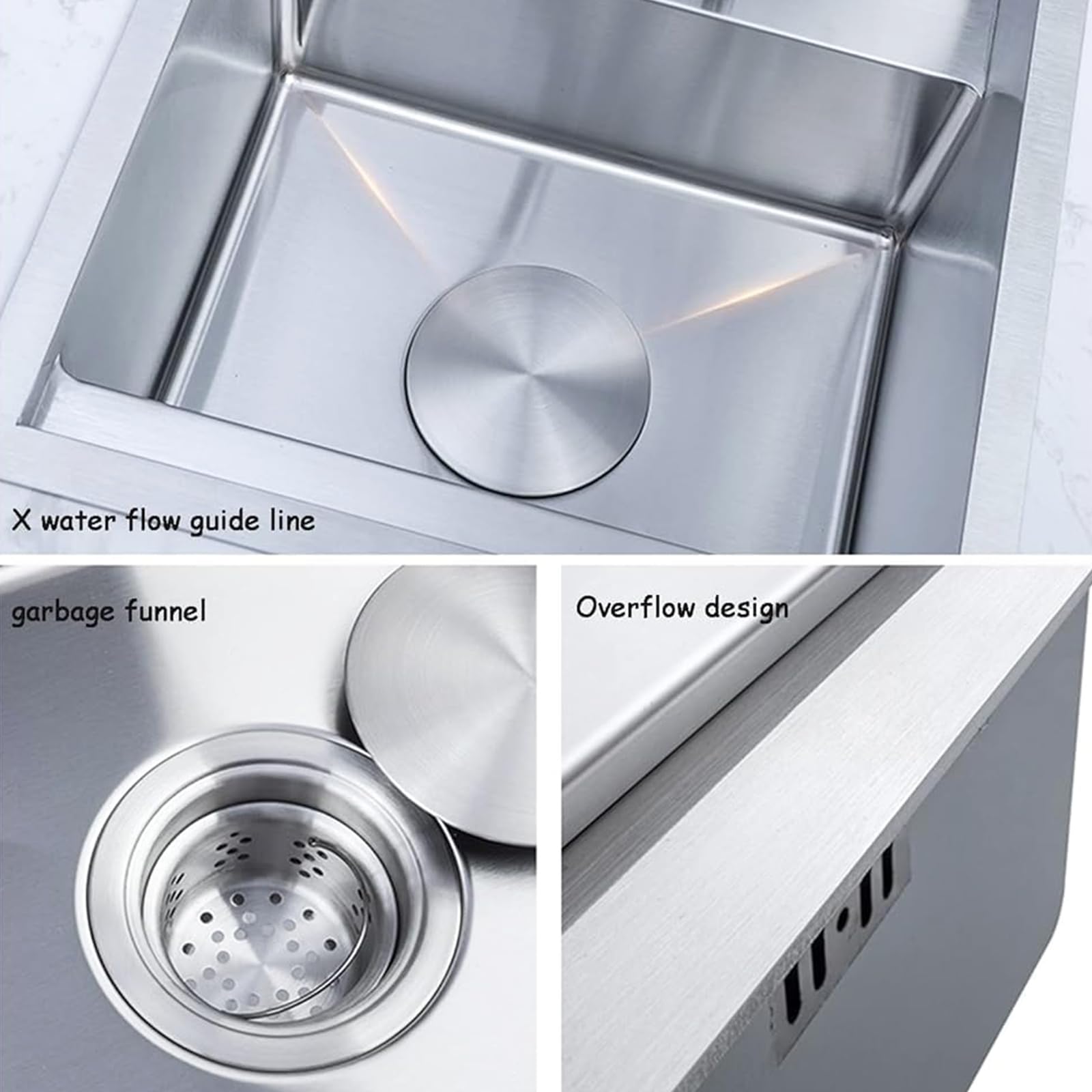 Fregaderos De Cocina De Acero Inoxidable, Fregadero para Caravana RV, Caravana con Grifo De Agua Fría O Caliente O Grifo De Purificación De Agua, Lavabo De Mano Un Solo Recipiente para Caravana