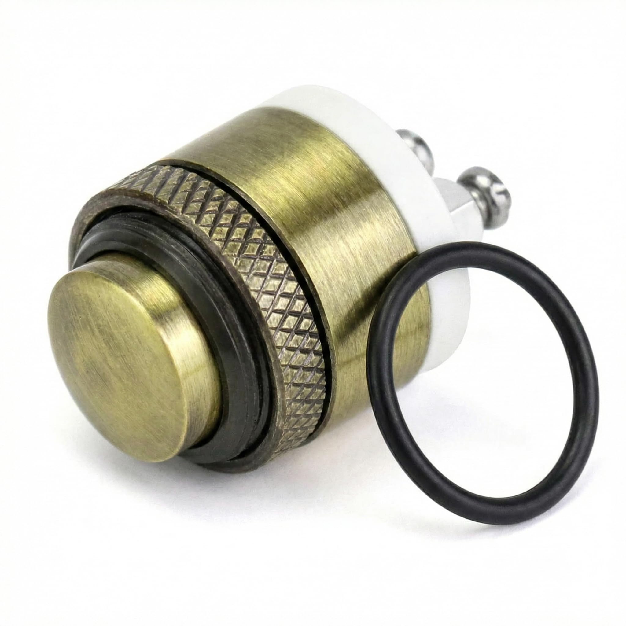 QWORK® 16MM Pulsante Campanello in Ottone, Pulsante Momentaneo Impermeabile Terminali a Vite 16MM 2A 12V/24V/36V DC ON/OFF