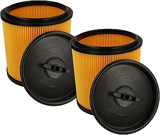 vhbw 2x Filtro plisado compatible con Dexter VOD 1530 SWC 30L, VQ 1420 SFD 20L aspiradora - amarillo negro