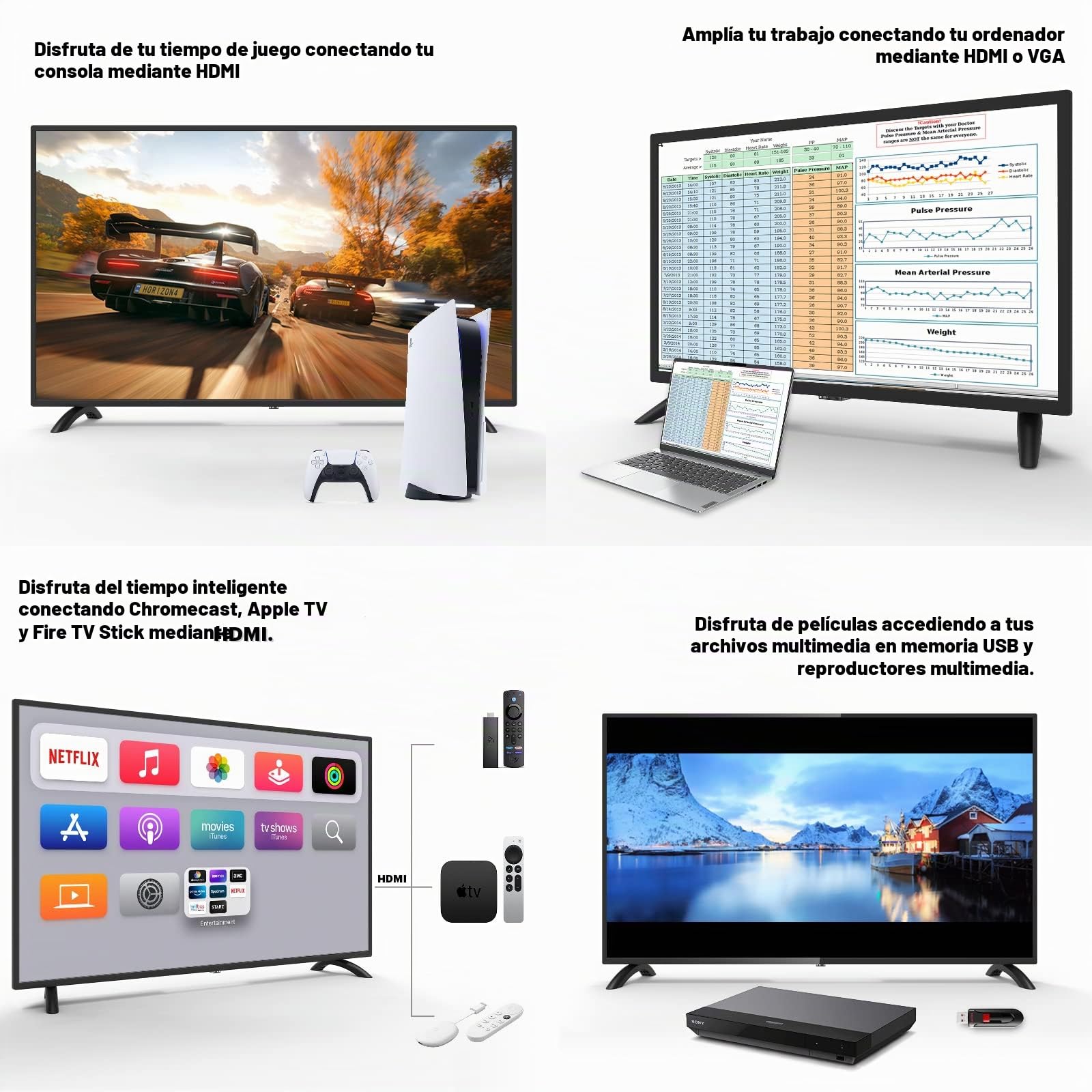HKC 43F3 TV 43 Pulgadas (Televisores 109 cm), Dolby Audio, Triple Tuner DVB-C / T2 / S2, Ci+, HDMI, USB, Salida de Audio Digital, Modo Hotel Incluido