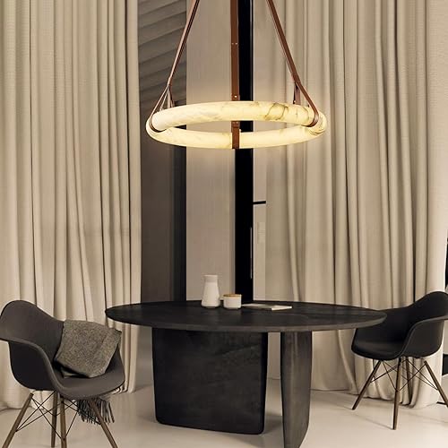 Miniatura 6 de Luces colgantes de alabastro natural de 31.4 pulgadas