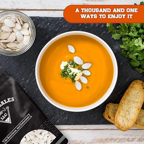 Miniatura 4 de Presto Sales LLC - Semillas de calabaza crudas con cáscara blanca nieve, sin aceite, aperitivo saludable, crujiente, delicioso, empaquetado en una
