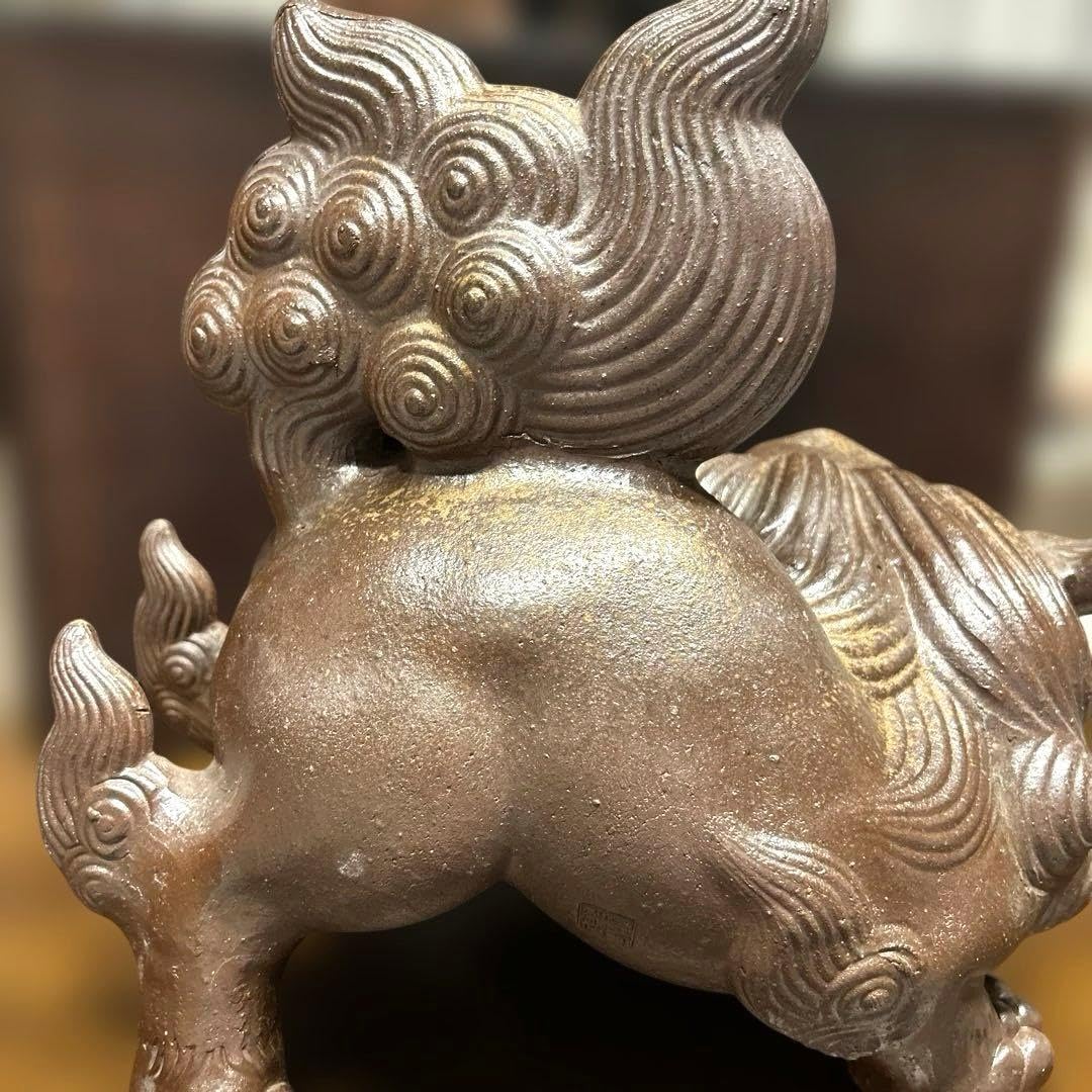 Amazon.co.jp: 備前焼 狛犬 獅子 縁起物 美術品 アンティーク