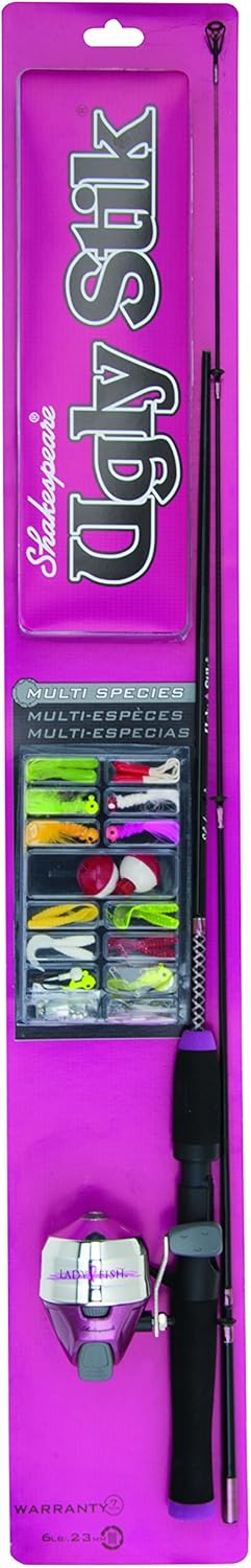 Ugly Stik Complete Ladies Spinning Reel and Fishing Rod Kit, Purple, LUGLYMULTISPCOMPKIT, 5' - Light - 2pc: Sports & Outdoors