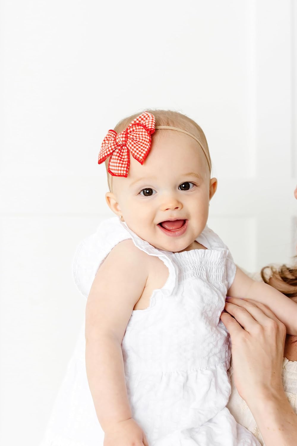 Little Poppy Co. Three Hair Bows Set - Stylish Handmade Accessories for Newborns,Babies and Toddlers | Premium Quality Headbands (Mini on Nylon Headband (Newborn - 6 months), Betsy Set)