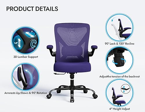 Miniatura 7 de Silla de oficina ergonómica Silla de escritorio para computadora en forma de X cómoda, silla de juegos, silla de oficina con soporte lumbar, sillas