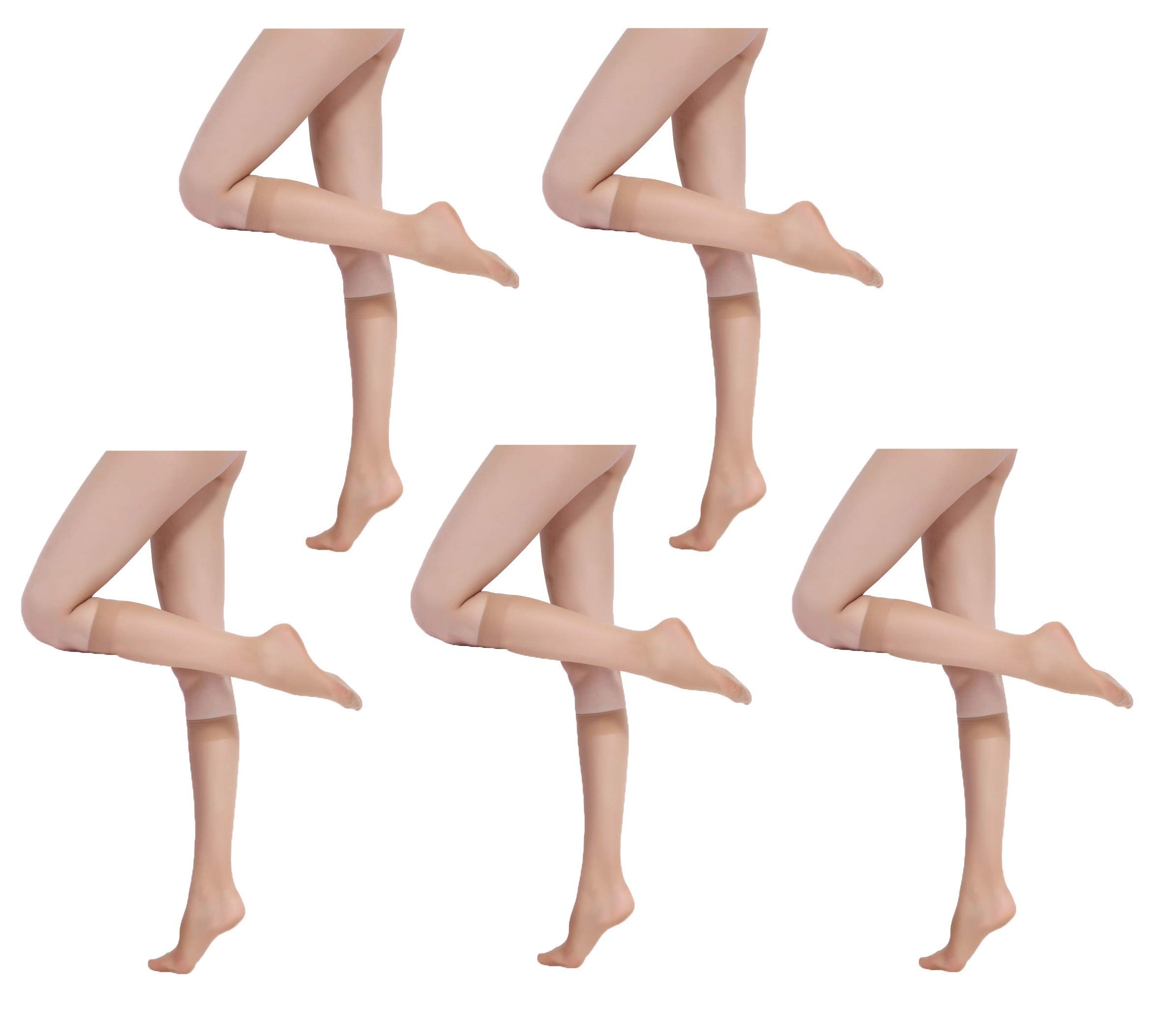 pinkit Women's Ultra Thin Transparent Knee Length Short Stocking Extra Fine Fibre Socks (Colour: Beige) - Pack of 5 Pairs-picture-31
