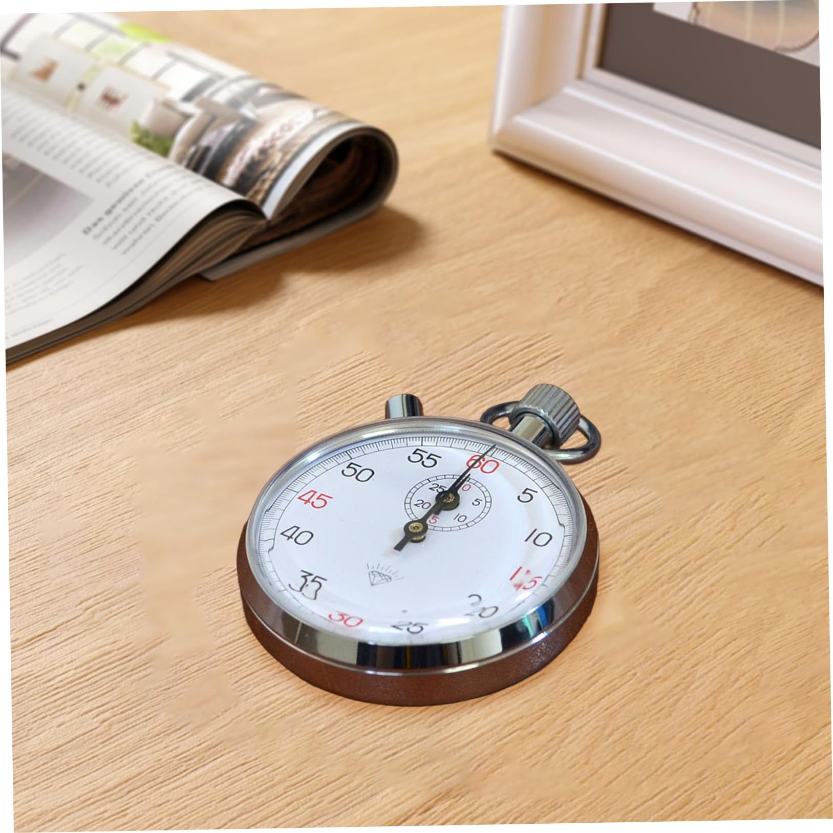 Stop Watch Stopwatch analógico mecánico de Acero Inoxidable con un Temporizador portátil para Correr, Entrenamiento y experimentos