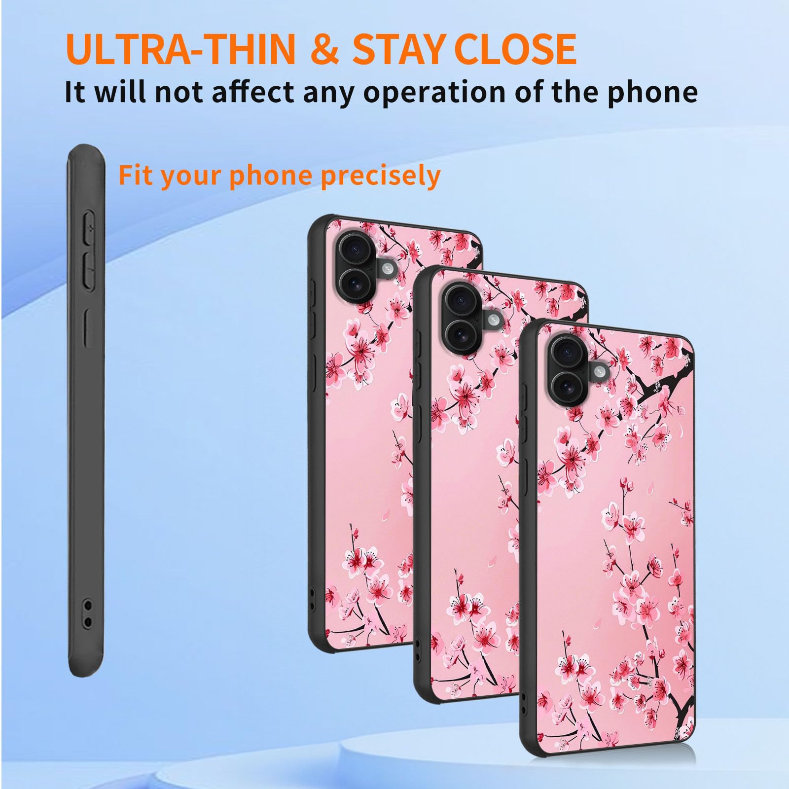 Amazon.com: DSIVIKIZ Case for Apple iPhone 16–Pink Cherry Blossom