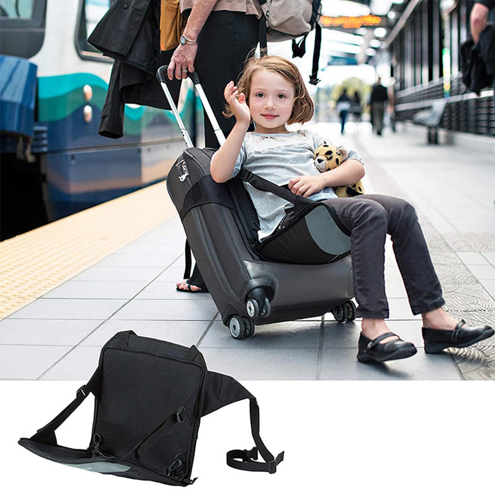 Siège de voyage pour enfant pour chariot à bagages pour faciliter les voyages à l'aéroport