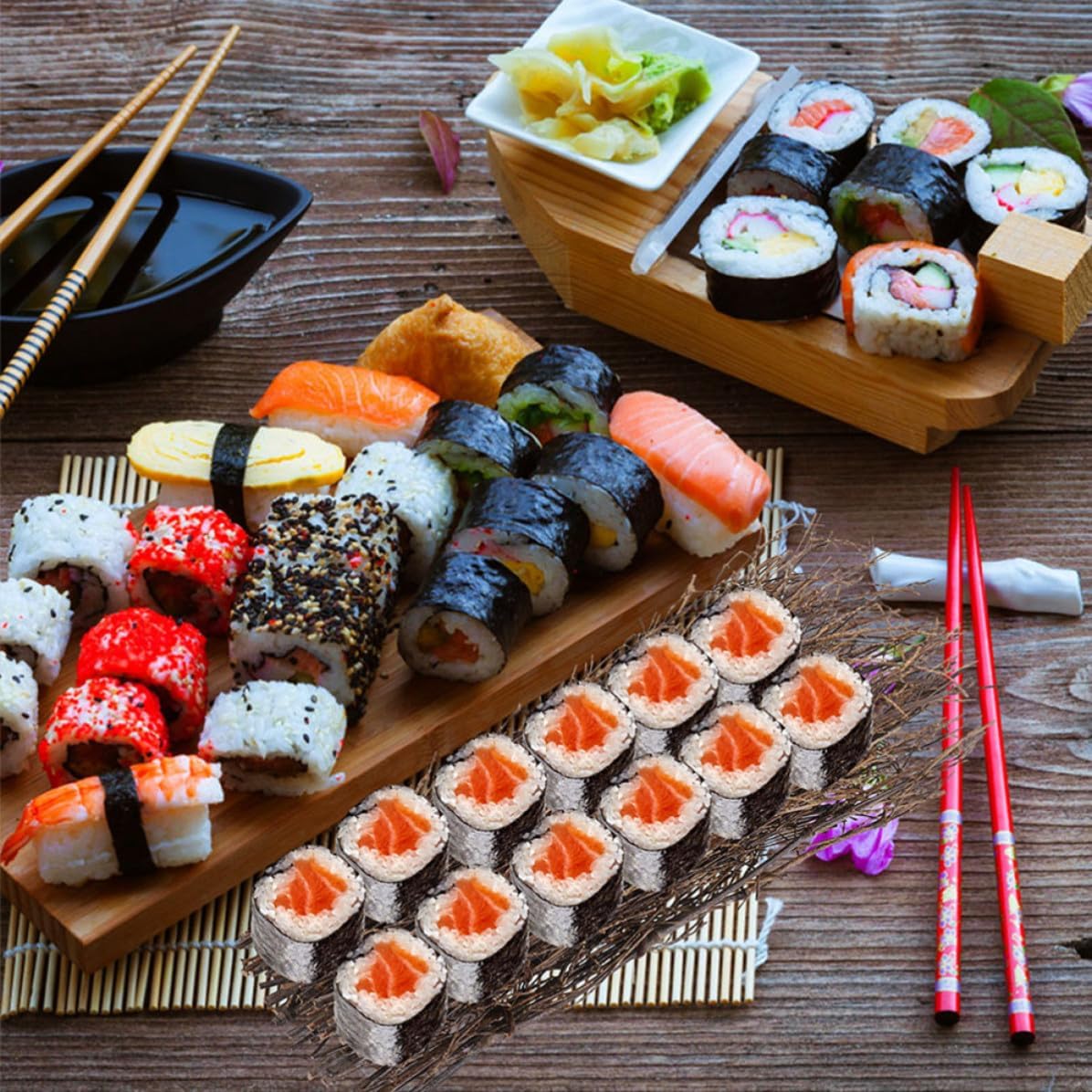 Miniature Bamboo Fence Sushi Accessories 2pcs Japanese Table Decorations