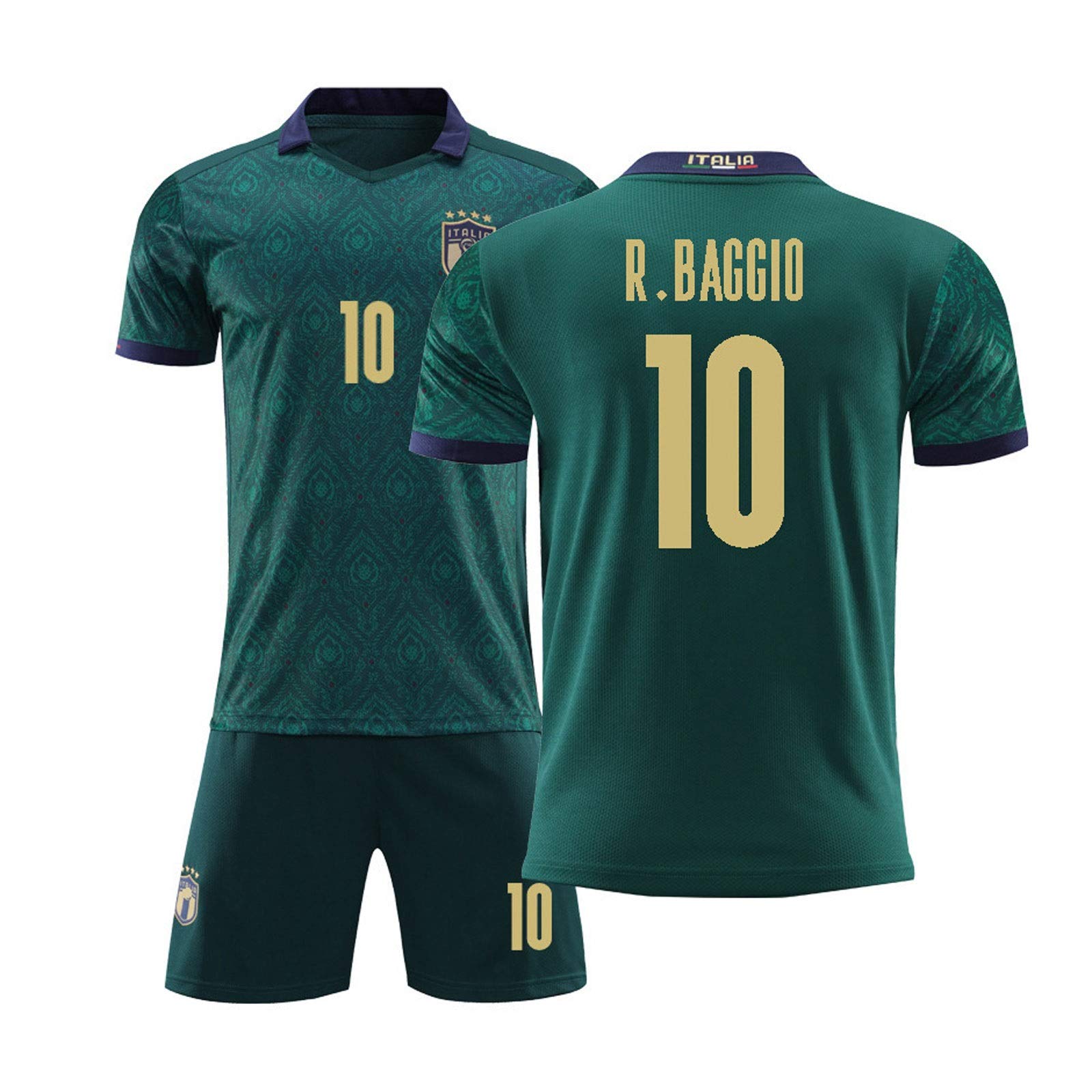 Amazon Co Jp 大人の子供のサッカーユニフォームサッカーユニフォーム大人の子供の フットボールユニフォーム 大人 子供用フットボールジャージ ユーロイタリア代表チームno 10 R Baggioジャージ 代表チーム半袖フットボールジャージセット 半袖tシャツ上下