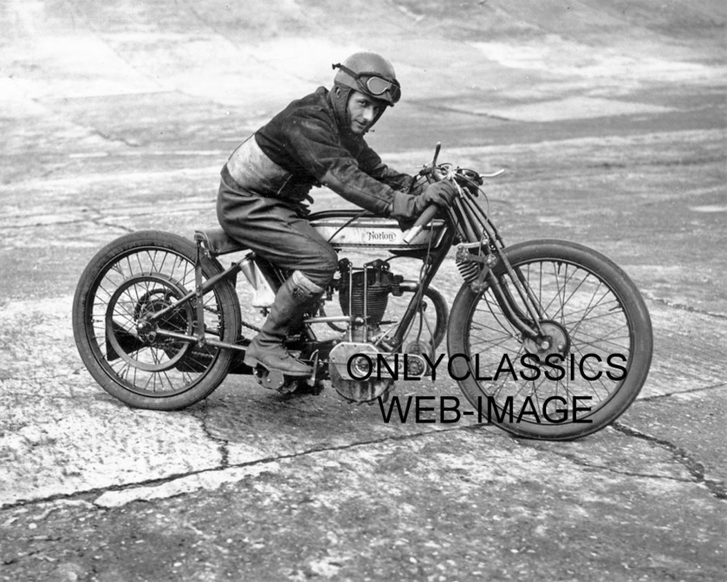 OnlyClassics 1925 Norton Motorcycle Racing 8X10 Photo BERT DENLY HIGH Bank Racer ISLE of Man