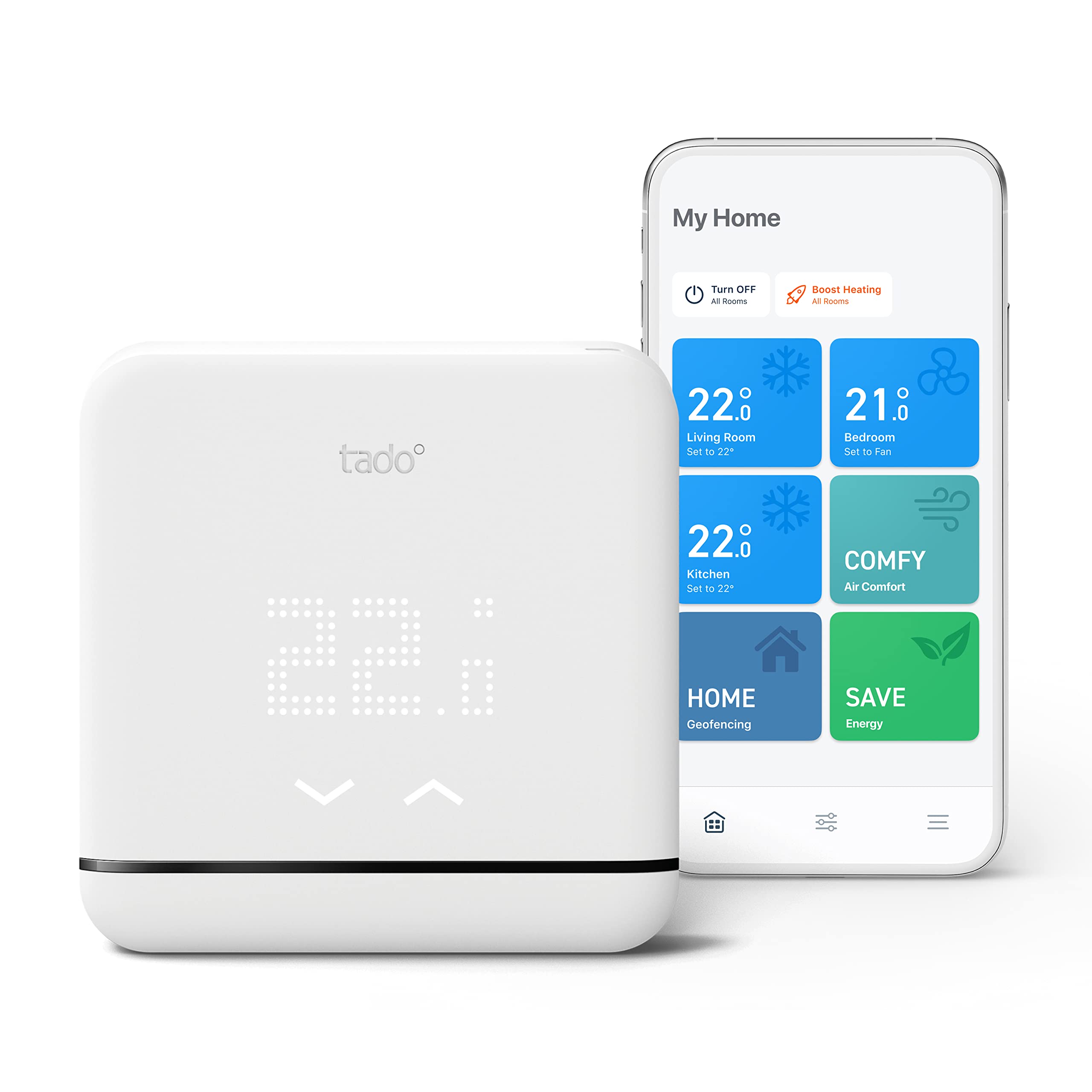 tado° Termostato Inteligente Inalámbrico kit de inicio V3+ – Control de calefacción smart home, fácil instalación, diseñado en Alemania, compatible con Amazon Alexa, Siri y Asistente de Google