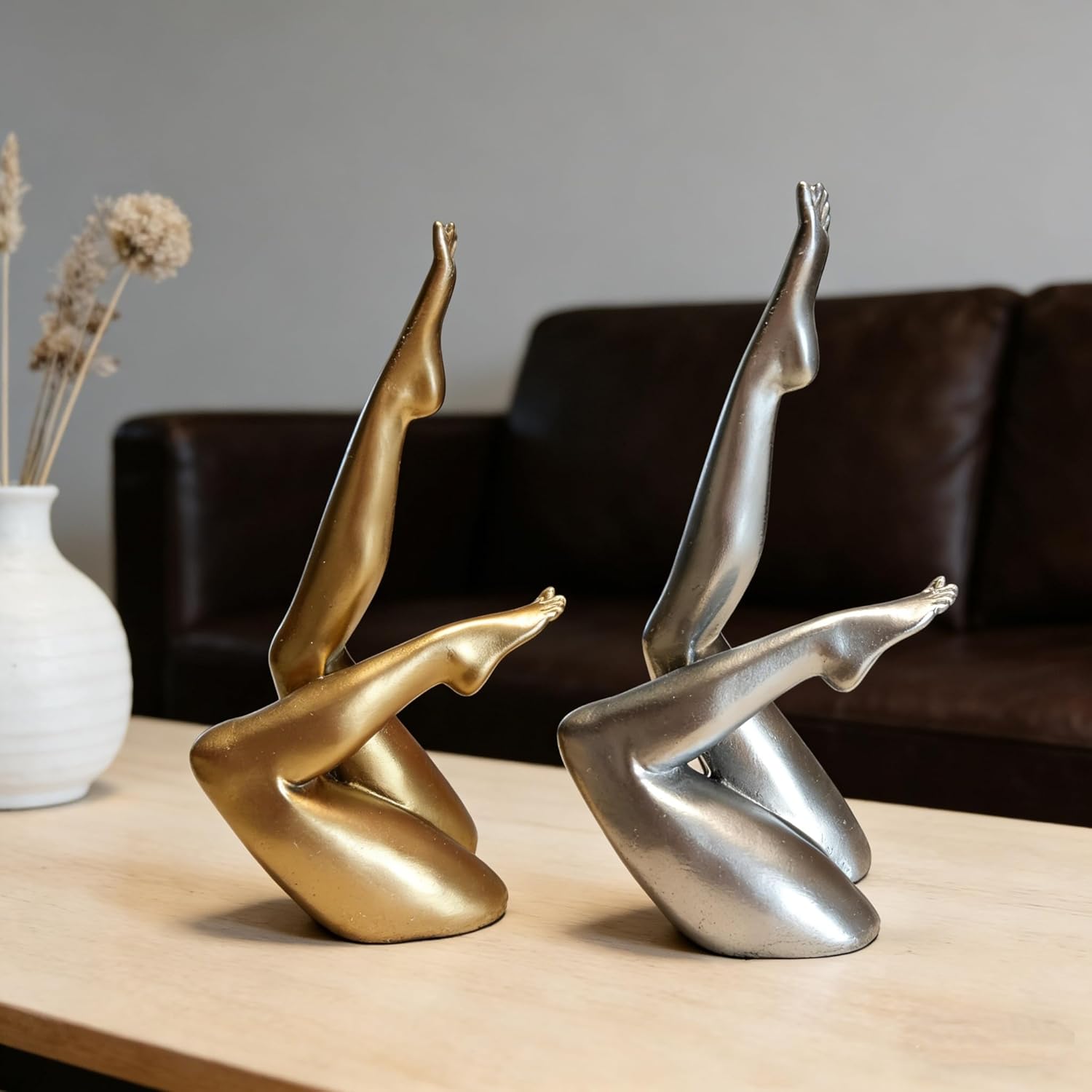 Elegant Legs Statues Living Room, Gold Home Decor, Maximalist Decor for Bedroom Office Desk Bookshelf Coffee Table Home Decorations (Gold)