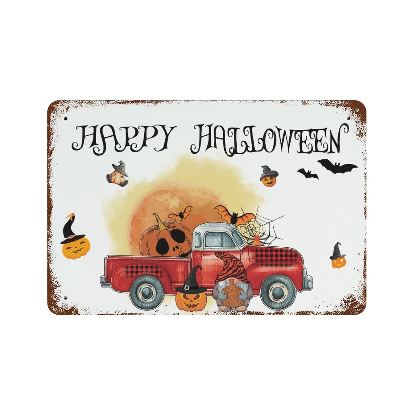 Décoration de jardin Happy Halloween panneau aluminium pour cour et entrée maison hantée