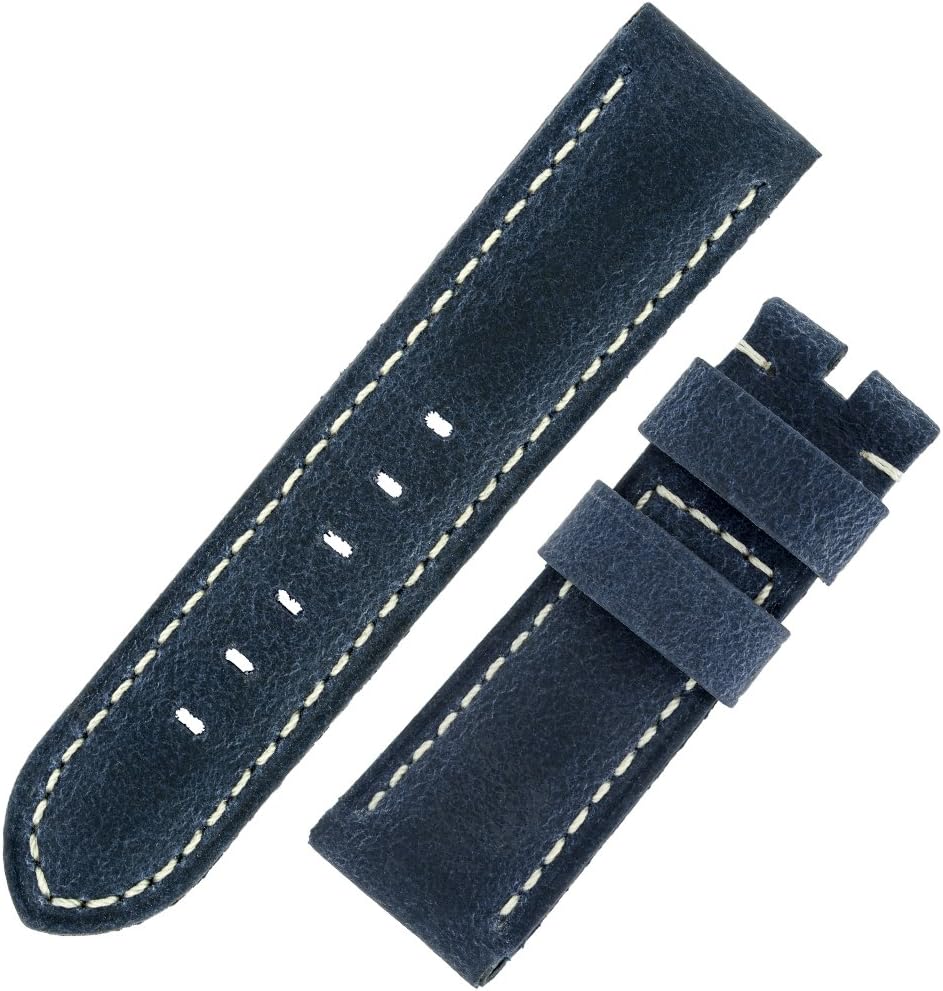 WatchObsessionPanerai-Style Vertigo Buffalo Suede Watch Strap in Dark Blue