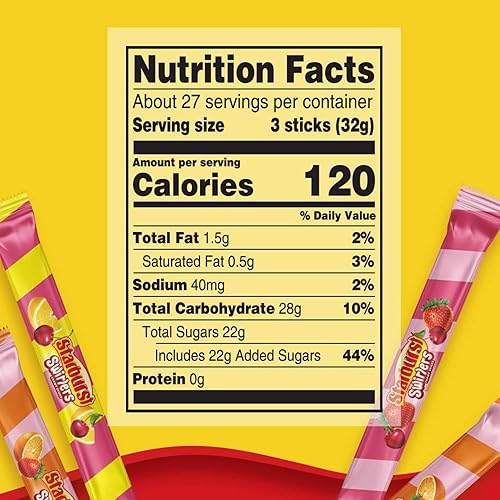 Miniatura 2 de Starburst Swirlers - Dulces masticables de frutas palitos de caramelo envueltos individualmente sabores surtidos 2 en 1 paquete de 4 2 96 onzas