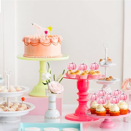 Miniatura 20 de 24 piezas de calabaza Oh Baby Cupcake Toppers Glitter Heart Feet Baby Shower Cupcake Picks para otoño, Acción de Gracias, tema de otoño, baby