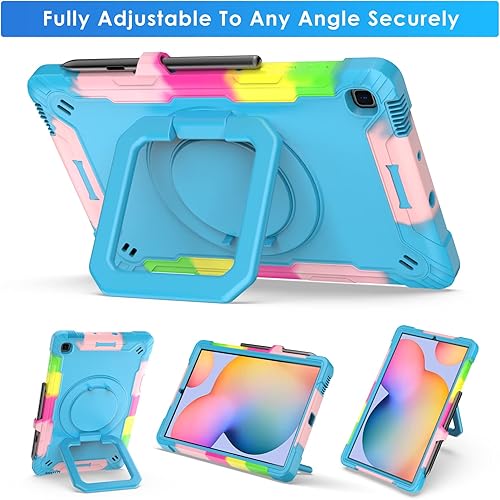 Miniatura 5 de DETUOSI Funda para Samsung Galaxy Tab S6 Lite de 10.4" 20202022 (modelo SM-P610P615P613P619) con soporte para bolígrafo, resistente a prueba de