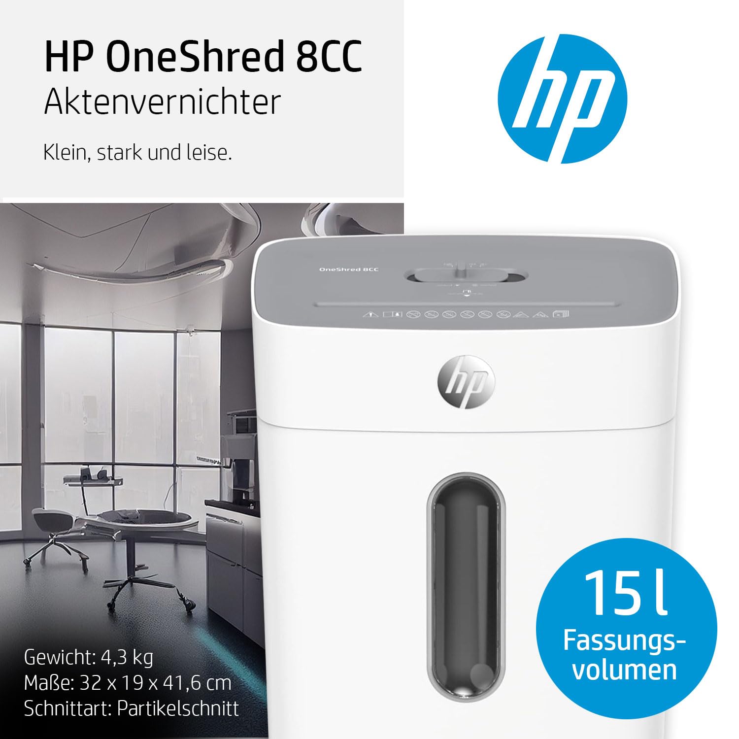 HP OneShred 8CC papirmakulator Delvist