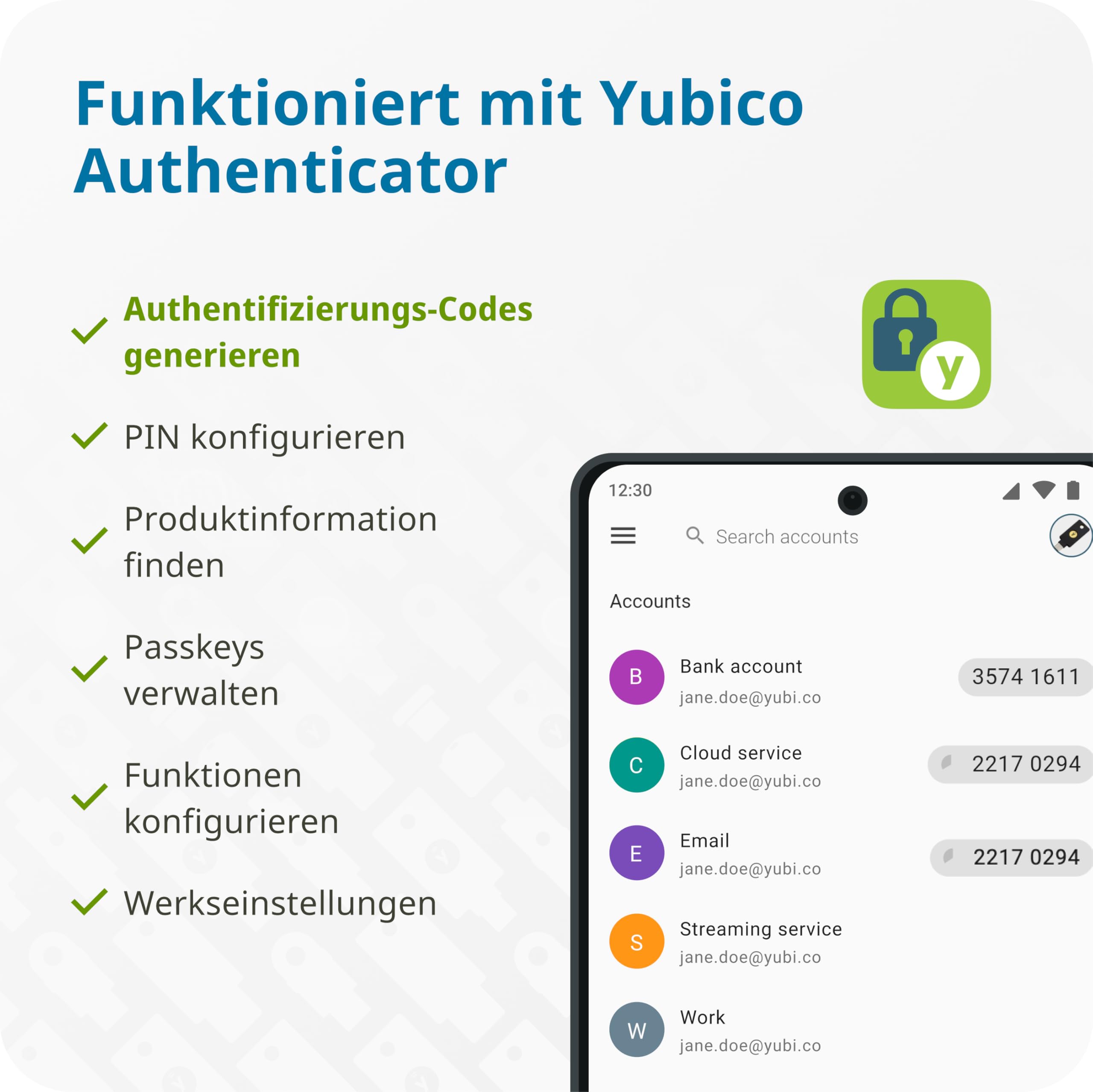 Yubico – YubiKey 5 NFC – Sicherheitsschlüssel für Zwei-Faktor-Authentifizierung (2FA), Verbindung über USB-A oder NFC, FIDO-Zertifiziert – Schützen Sie Ihre Onlinekonten